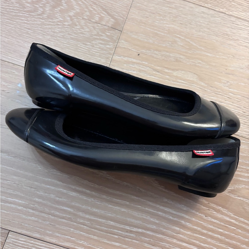 HUNTER Rubber Ballet Flats Weatherproof